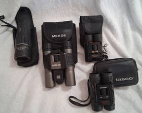 Tasco/meade 9168rb Lot Of 3 Binoculars And One Monocular....excellent Condition