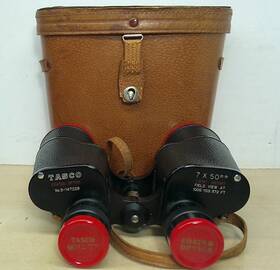 S-147229 Tasco Vtg Binoculars Light Weight 7x50 372ft At 1000 Yards Costed Optics With Case