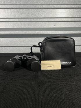 Spl735 Tasco Binoculars 7x35 Model 420ft/1000yds With Case And Cleaning Cloth