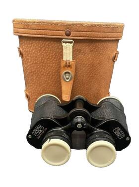 15297 Texoma 7x35 Coated Optics Field 65 Binoculars Leather Case #15297