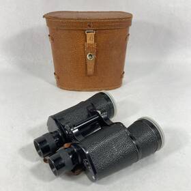 68953 Three Star Vintage Triple Coated 7 X 50 Binoculars And Leather Case