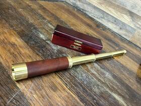408b Traq Vintage Telescope 30 X 40 #408b Made In Japan Brass And Leather With Case