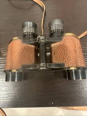 50969 Us Naval Gun Factory Vintage Ww1 Binoculars Field Glasses With Leather Case