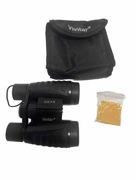 1671212 Vivitar Binoculars 5 X 30 With Strap Carrying Pouch And Cloth Lens Wipe Black