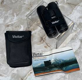 2171014 Vivitar Travel Black Binoculars 8 X 21 View Carry Case Storage Pouch Neck Strap