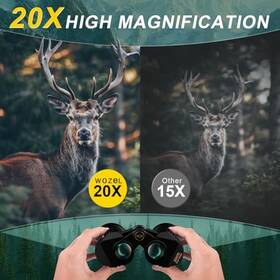 Wozel 008678383234 20x70 Binoculars For Adults High Powered - Hd Black