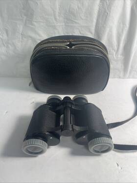 625161 Yashica 8 X 30 Field 7.5 Coated Optics Binoculars Y-no Japan With Case