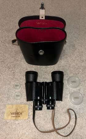 633400 Yashica Vintage 10x50 5.3 Binoculars Y-no With Case Covers Cloth