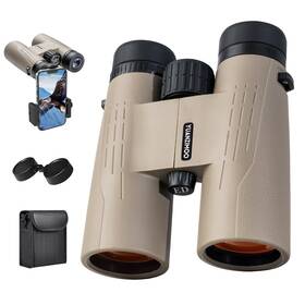 Yzm12x42binoculars-mud Yuanzimoo 12x42 Hd Binoculars For Adults High Powered With Upgraded Phone Ad