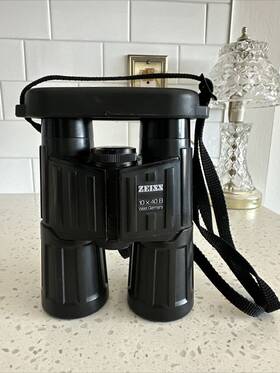 1930489 Zeiss 10x40 B T West Germany Binoculars With Strap And Cover