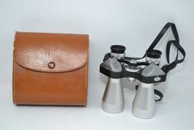 4408 Zenith Vtg Coated Optics 10x40 Wide Angle 7.5 Silver Binoculars Case Japan Rare