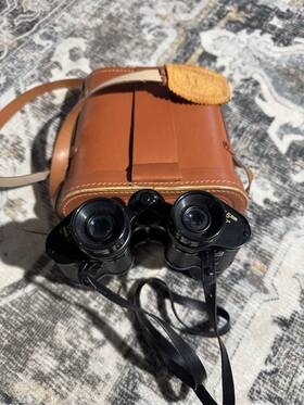 Jb212 Zenith Vintage 7 X 35 Wide Angle Binoculars Japan With Leather Case