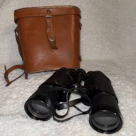 41625 Zuiho Tokyo Vtg 16x50 Binoculars Coated Lenses No 50- 60 Swith Case