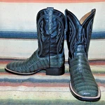Mens Rujo Rosco Gray Caiman / Leather Cowboy Boots 11.5 D New With Box. Fixed Price $229.00.