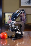 Antique Wwii Japanese Chiyoda Lbi Research Microscope W/ Case 1942. Fixed Price $880.00.