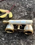 Antique Opera Glasses Vintage, Binoculars White - Mother Of Pearl & Brass Handle. Fixed Price $36.00.