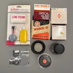 Vtg Camera Filter And Lens Lot Hoya Toyo Cpc Canon Cover Care Kit Manual. Fixed Price $17.81.