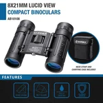 Barska Lucid AB10108 8X21 Compact Binoculars W/ Case. Fixed Price $21.99.