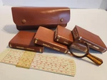 Burgess & Bowes "midget" Series Travel Translation Set In Leather Case. 7 Pc. Fixed Price $65.00.