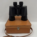Vintage Scope Binoculars Model #3807 10X50 Amber Coated Optics With Leather Case. Fixed Price $19.99.