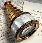Antique French Palais Royal Monocular, Opera Glass In Mother Of Pearl & 'jewels'. Fixed Price $1255.50.