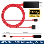 To 1080P 4K Tv Hdmi Cable Sync Screen Adapter Red For Iphone 7 6 5S Se. Fixed Price $11.99.