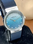 Bering Women's Watch 10126-3073 Quartz Silver Blue Dial Steel Petite 25MM. Fixed Price $112.49.