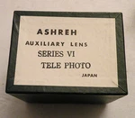 Vintage Ashreh Auxiliary Lens Series Telephoto With Leather Case + Box. Fixed Price $12.00.