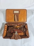 Marshall Field & Co Vintage Mens Vanity Grooming Toiletry Travel Leather Case. Fixed Price $48.77.