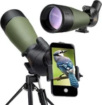 Gosky 20-60X80 Spotting Scope BAK4 Angled Spotter & Tripod, Carrying Bag, Phone. Fixed Price $299.25.