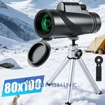 80X100 Zoom Optical Hd Lens Monocular Telescope + Tripod Clip For Cell Phone. Fixed Price $22.49.