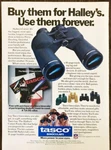 1986 Tasco Binoculars Print Ad Buy Them Halley's Use Forever. Fixed Price $17.85.