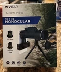 Vivitar 10X40 Monocular Telescope Kit Phone Adapter & Tripod, Magnification. Fixed Price $14.99.