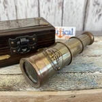 Victorian Brass Telescope W/ Box, Antique Finish, Handheld Monocular Spyglass. Fixed Price $36.97.