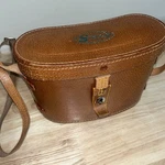 Vintage Brown Leather Binocular Case Shoulder Strap Hard Shell Stellar. Fixed Price $18.99.
