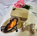 Vtg Mignon Mother Of Pearl 3X Opera Glasses W/ Handle, Case & Box- Read- A6. Fixed Price $105.00.
