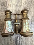 Antique Iris Paris Opera Glasses Brass & Mother Of Pearl Theater Binoculars. Fixed Price $115.00.