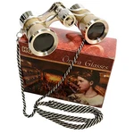3 X 25 Opera Glass Binocular Golden / Silver With Chain, Crystal Clear Optic. Fixed Price $19.95.