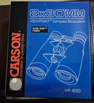 Carson Viewpoint Compact Binoculars 8X30 VP-830 Nip. Fixed Price $29.00.