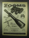 1968 Tasco Ad, #108 Electric Zoom Binocular, #600 Scope. Fixed Price $19.99.