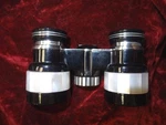Vintage Pair Of Binoculars W/ Mother Pearl."subal Clover". Japan J-E10. 4". Fixed Price $29.99.