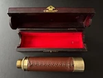 Vintage Traq Japan #408B Nautical 30X40 Monocular Telescope Brass, Leather, Case. Fixed Price $81.25.