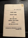 Army Monocular Night Vision Operator Manual Tm 11-5855-213-10 1976. Fixed Price $11.95.