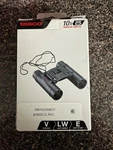Binoculars Tasco Roof Prism 10X25 Compact Black Rubber Carry Case Neck Strap. Fixed Price $22.00.