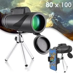 80X100 Monocular Zoom Telescope Low Light Optics With Cell Phone Adapter &tripod. Fixed Price $21.99.