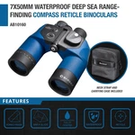 Barska AB10160 7X50 Marine Binoculars W/ Rangefinder Reticle Case & Strap. Fixed Price $259.99.