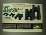 1986 Redfield Binoculars Advertisement - New All Sports Widefield. Fixed Price $19.99.