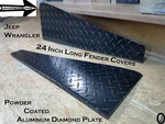 Jeep Wrangler Tj Powder Coated Aluminum Diamond Plate 24" Fender Tops With Bend. Fixed Price $39.95.
