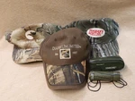 Trio Of Camo Hunting Baseball Style Caps And Simmons Monocular. Fixed Price $10.00.