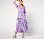 Destination 365 Regular Floral Clip Dot Chiffon Maxi Dress Purple Rose Xl New. Fixed Price $28.00.